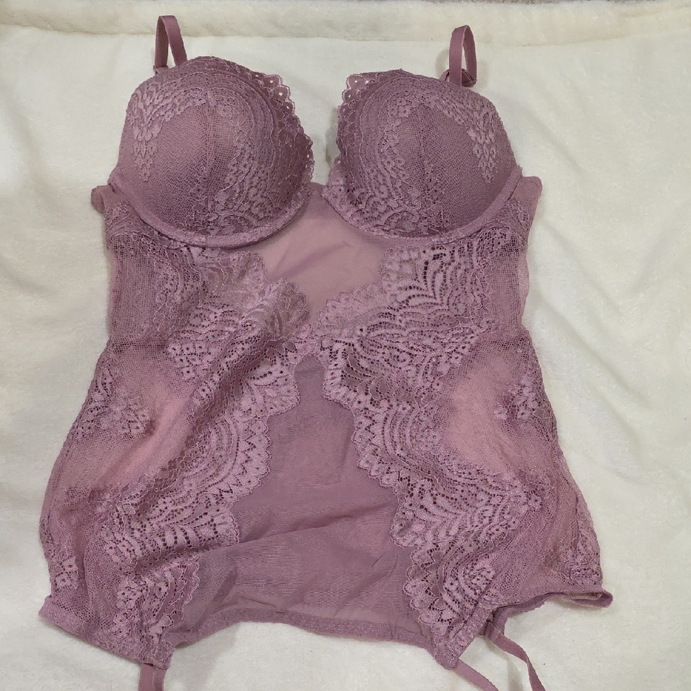 La SENZA Lace Merrywidow in Mauve - Medium